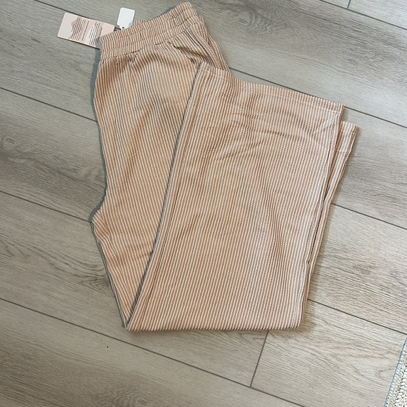 Women's Beige Ribbed Pants - Picture 4 of 5